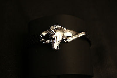 Gritty horse head hand made sterling silver bracelet - bracelet - GoldSnaffle