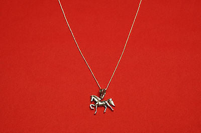 handmade sterling silver necklace with dressage horse - Sterling silver jewelry - GoldSnaffle