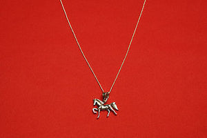 handmade sterling silver necklace with dressage horse - Sterling silver jewelry - GoldSnaffle
