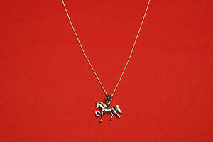 handmade sterling silver necklace with dressage horse - Sterling silver jewelry - GoldSnaffle