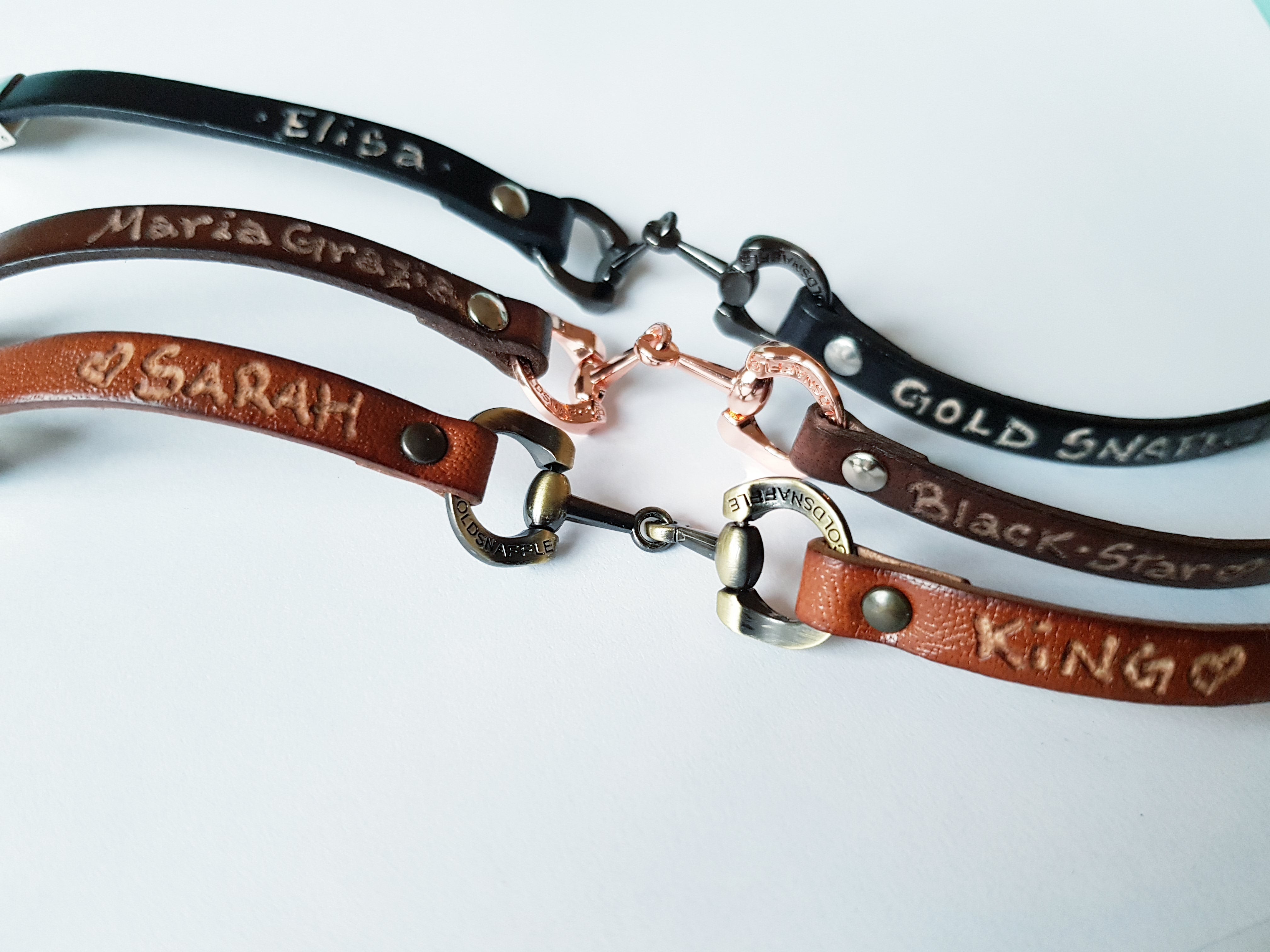 Wholesale (25 MIN QTY) ITALIAN leather horsebit bracelets