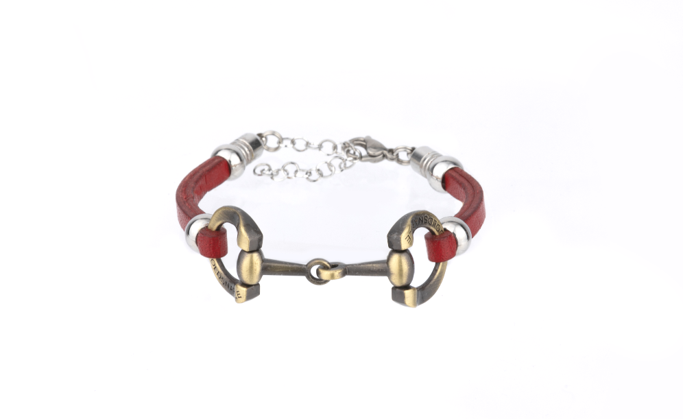 Wholesale 5mm leather chain horse bit bracelets