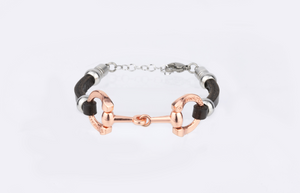 Wholesale 5mm leather chain horse bit bracelets