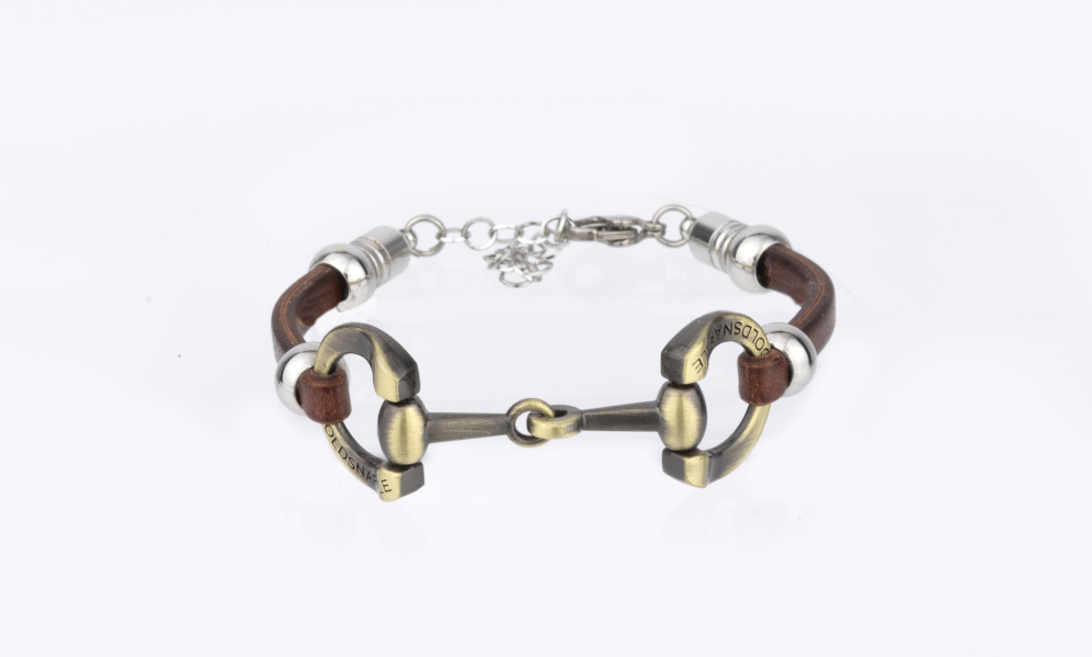 Wholesale 5mm leather chain horse bit bracelets