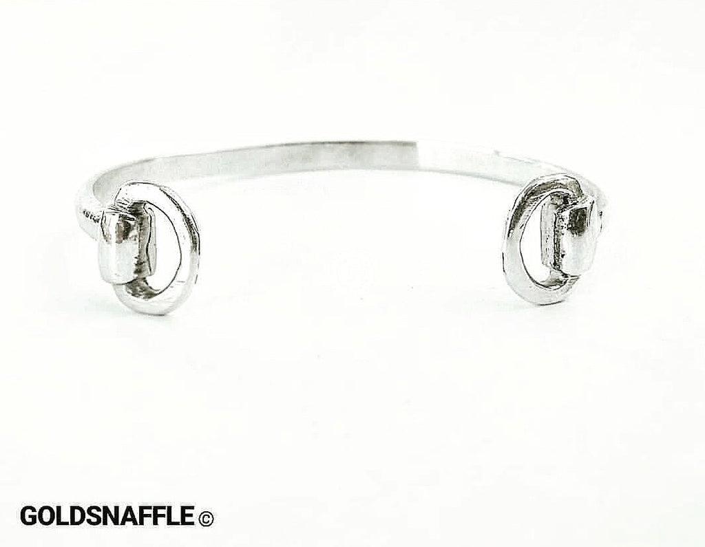 Snaffle sterling silver horse bit bangle - bangle - GoldSnaffle