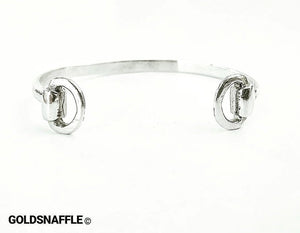 Snaffle sterling silver horse bit bangle - bangle - GoldSnaffle