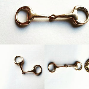 9ct yellow/rose/white gold horse snaffles - Pendant - GoldSnaffle