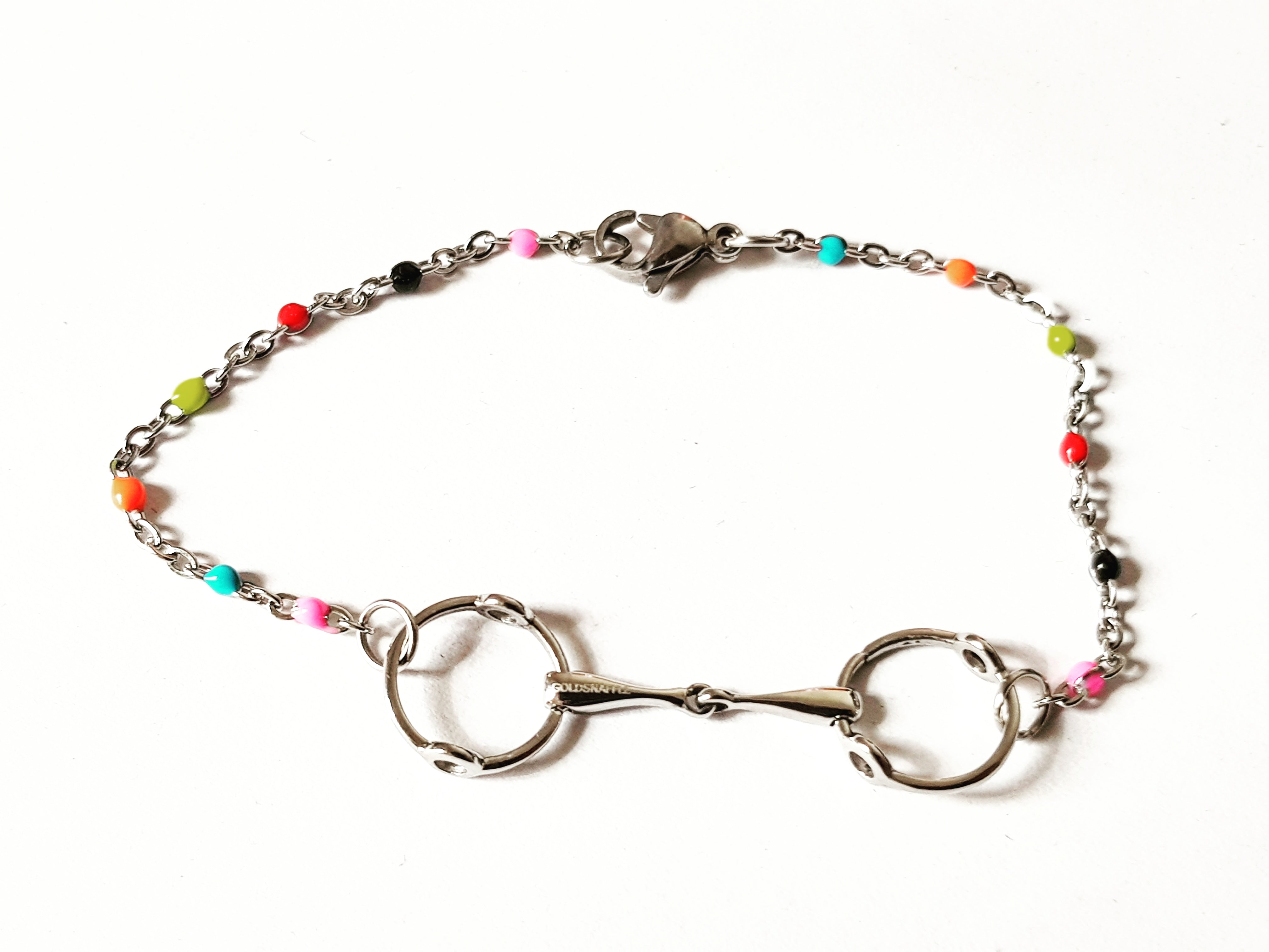 Multicolour Cheltenham gag Horse bit necklace or bracelet