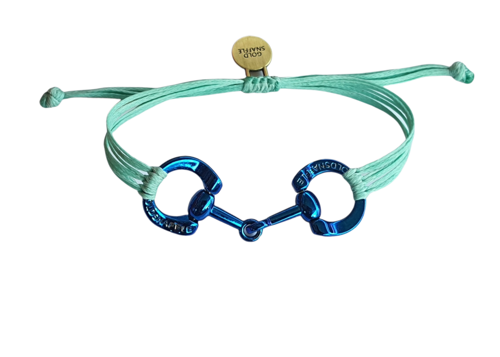 Blue horse bit snaffle bracelet