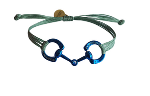 Blue horse bit snaffle bracelet
