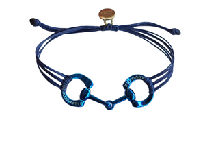 Blue horse bit snaffle bracelet