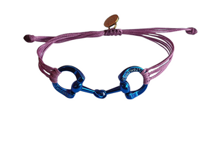 Blue horse bit snaffle bracelet