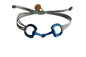 Blue horse bit snaffle bracelet