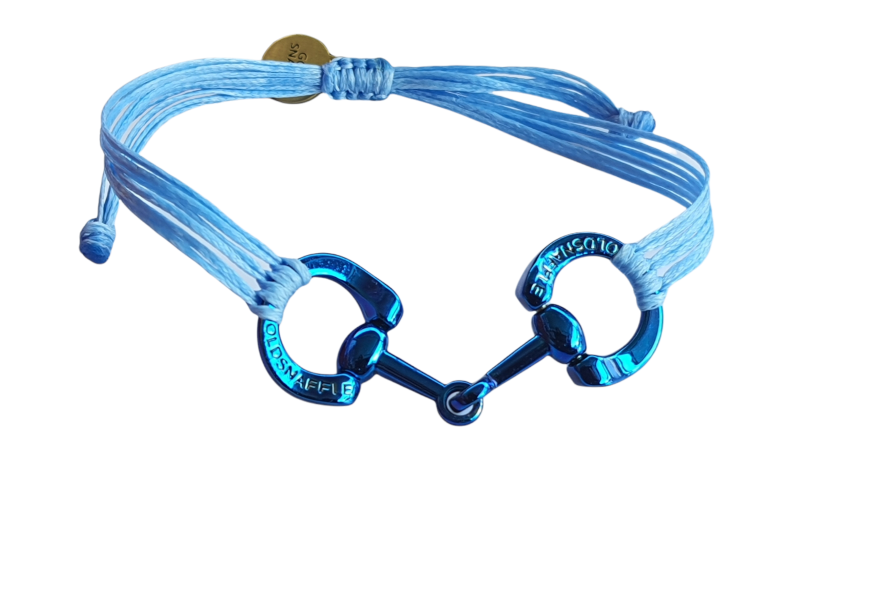 Blue horse bit snaffle bracelet