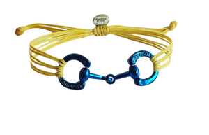 Blue horse bit snaffle bracelet