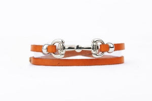 Double leather strap small snaffle bit